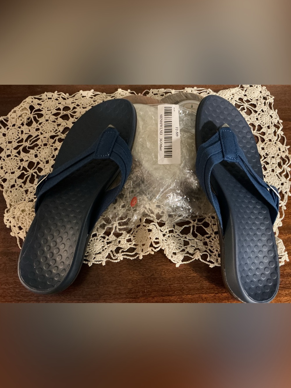 Comfort Memory Foam Navy Blue Women's Flip Sandals